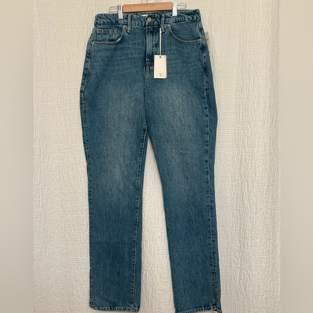 Good American Blue Straight Leg Jeans